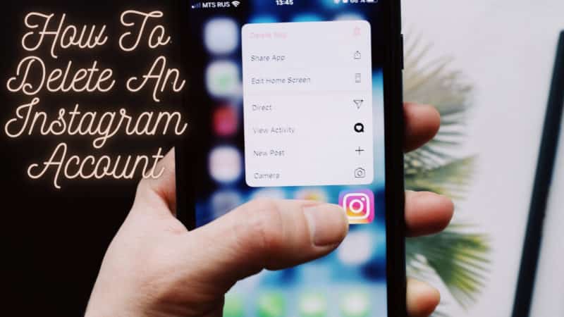 how to delet an instgram account