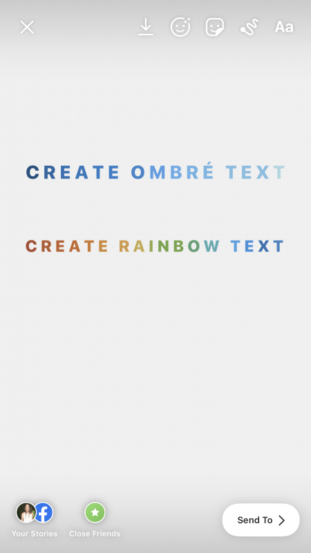 Create ombré or rainbow text